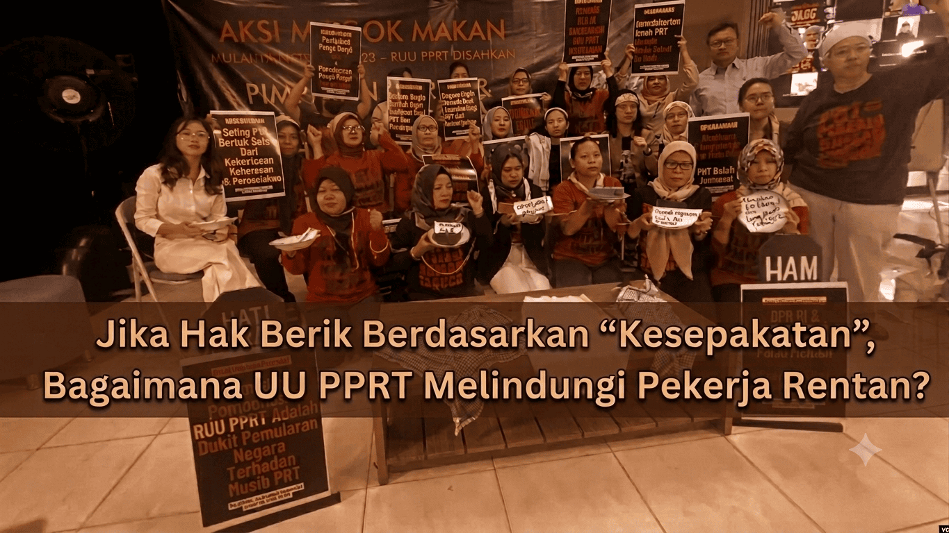 Para aktivis JALA PRT ketika mendorong pengesahan segera RUU PPRT (foto: JALA PRT).